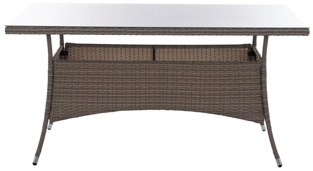 Τραπέζι Minsk μεταλλικό rattan γκρι 150x90x75Υ εκ. 150x90x75 εκ.