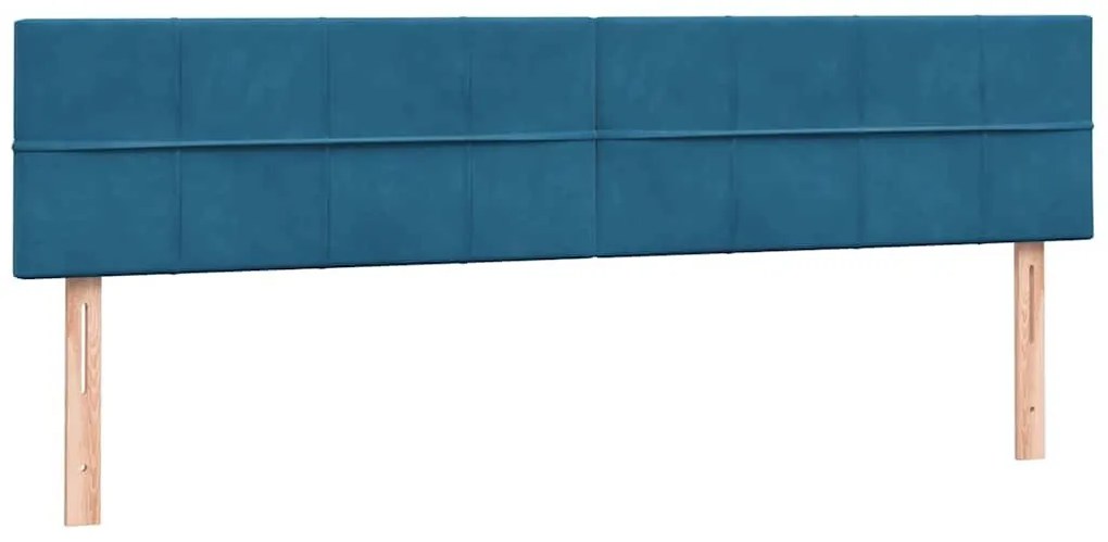 Box Spring κρεβάτι με στρώμα σκούρο μπλε 200x220 cm Βελούδινο - Μπλε