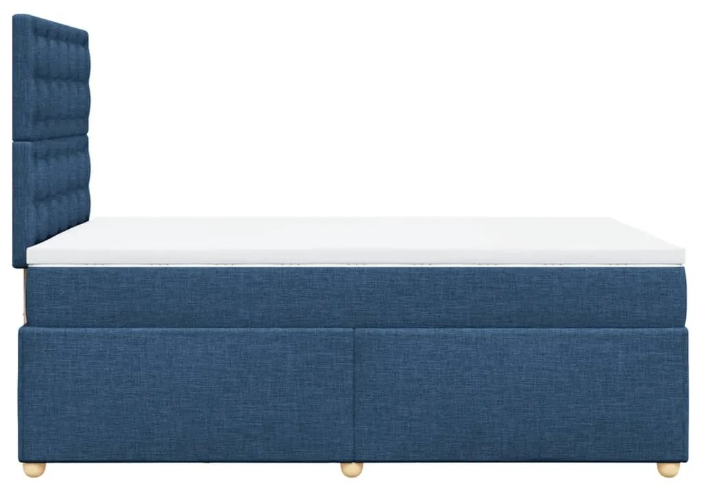 vidaXL Κρεβάτι Boxspring με Στρώμα Μπλε 120x200 εκ. Υφασμάτινο