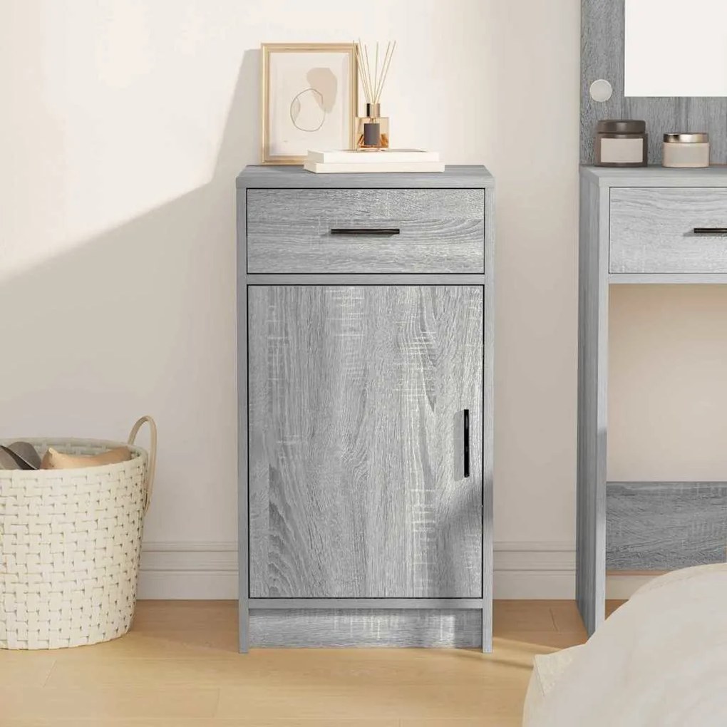 vidaXL Πλαϊνό γραφείο με συρτάρι Γκρίζο Σονομα 40 x 40.5 x 75 εκ