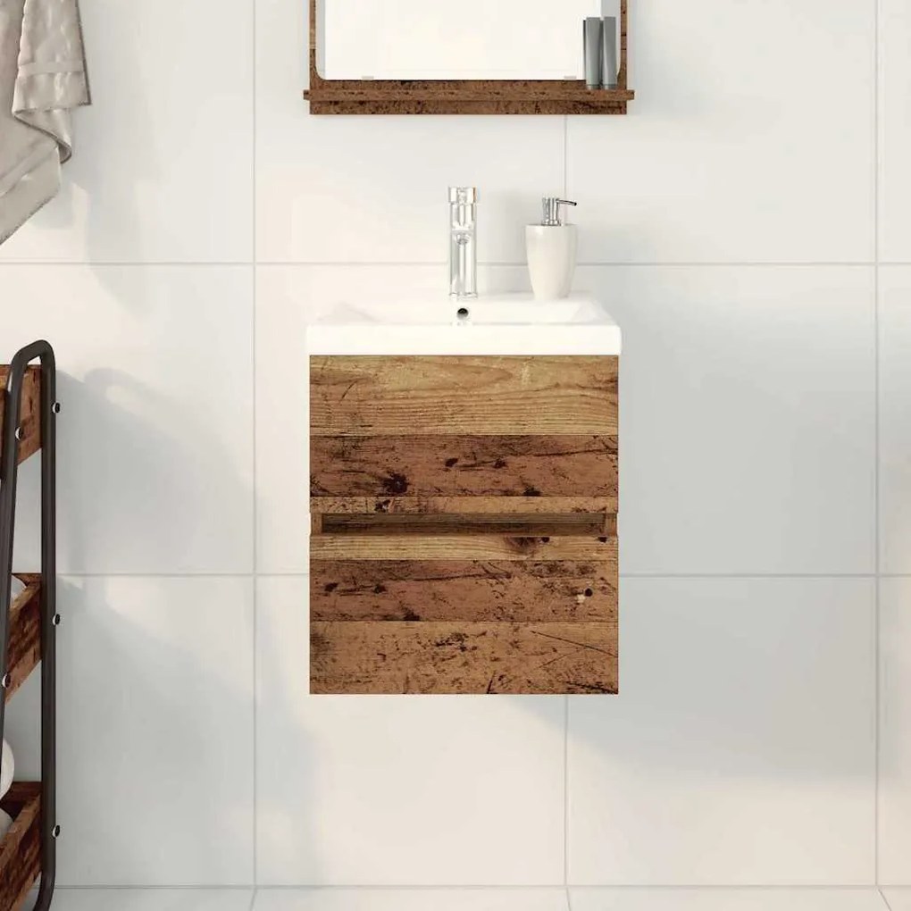 vidaXL Ντουλάπα Νεροχύτη Επιτοίχιο Μαύρη δρυς 41 x 39 x 62 εκ.