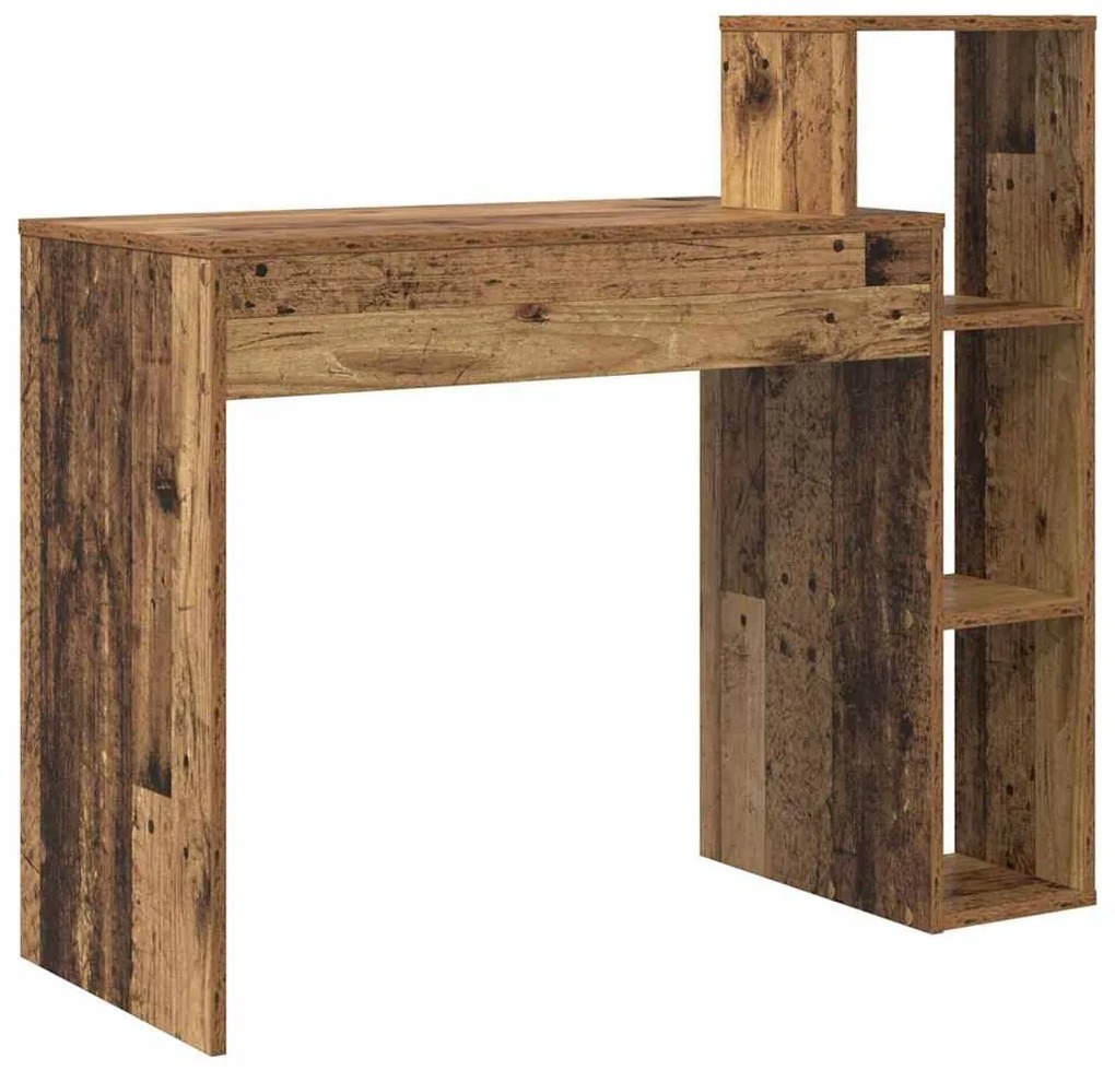 vidaXL Γραφείο με ράφι Παλαιό ξύλο 100 x 40 x 90 cm Επεξεργασμένο ξύλο