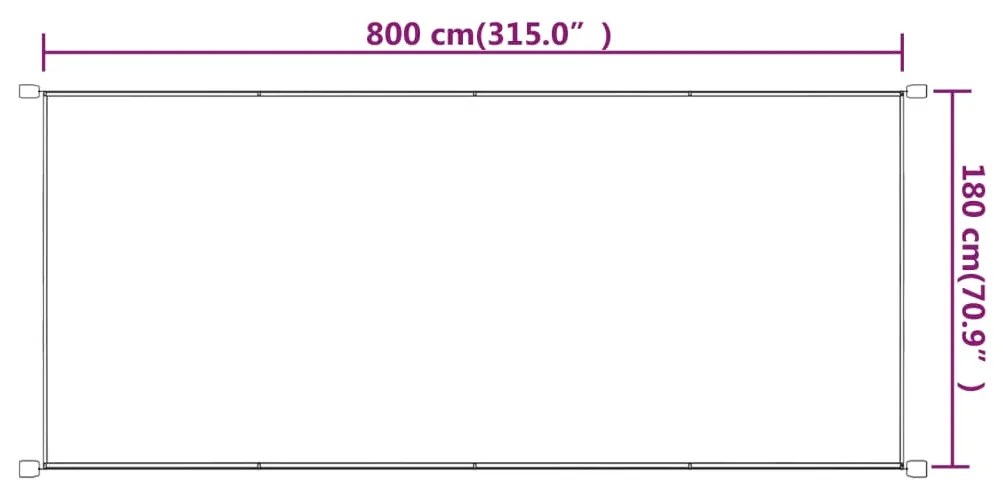 Τέντα Κάθετη Τερακότα 180 x 800 εκ. από Ύφασμα Oxford - Κόκκινο