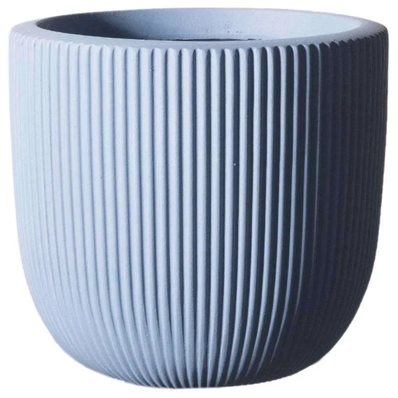 Κασπώ Πήλινο Στρογγυλό Stripe S A-6940-8 24x24x23cm Blue Supergreens Clay