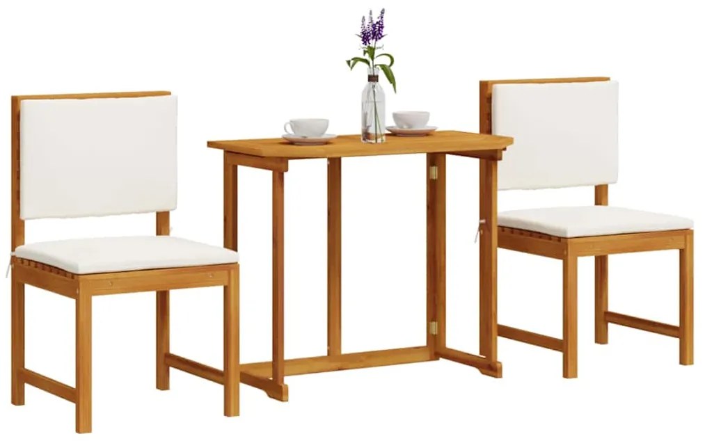 vidaXL Σετ Μπιστρό Κήπου 3 pcs Καφέ Στερεό Ξύλο Ακακίας