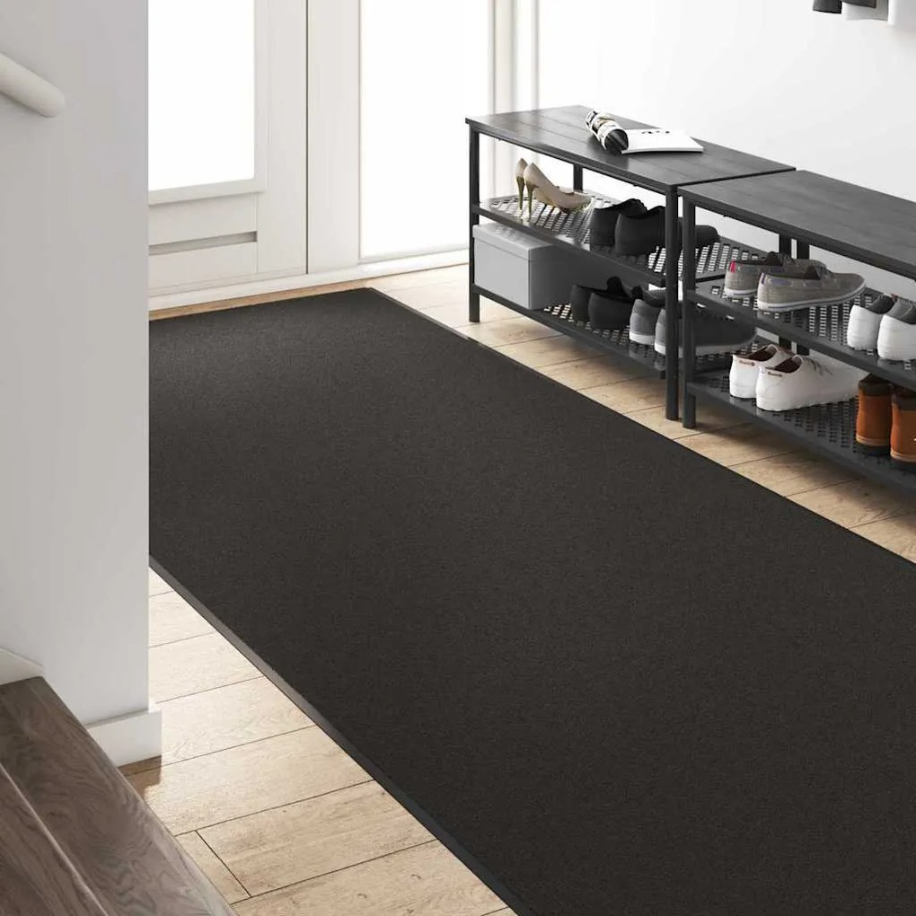 vidaXL Χαλάκι Εξώπορτας Άλλο Μαύρο 120 x 400 cm Πολυαμίδιο και PVC