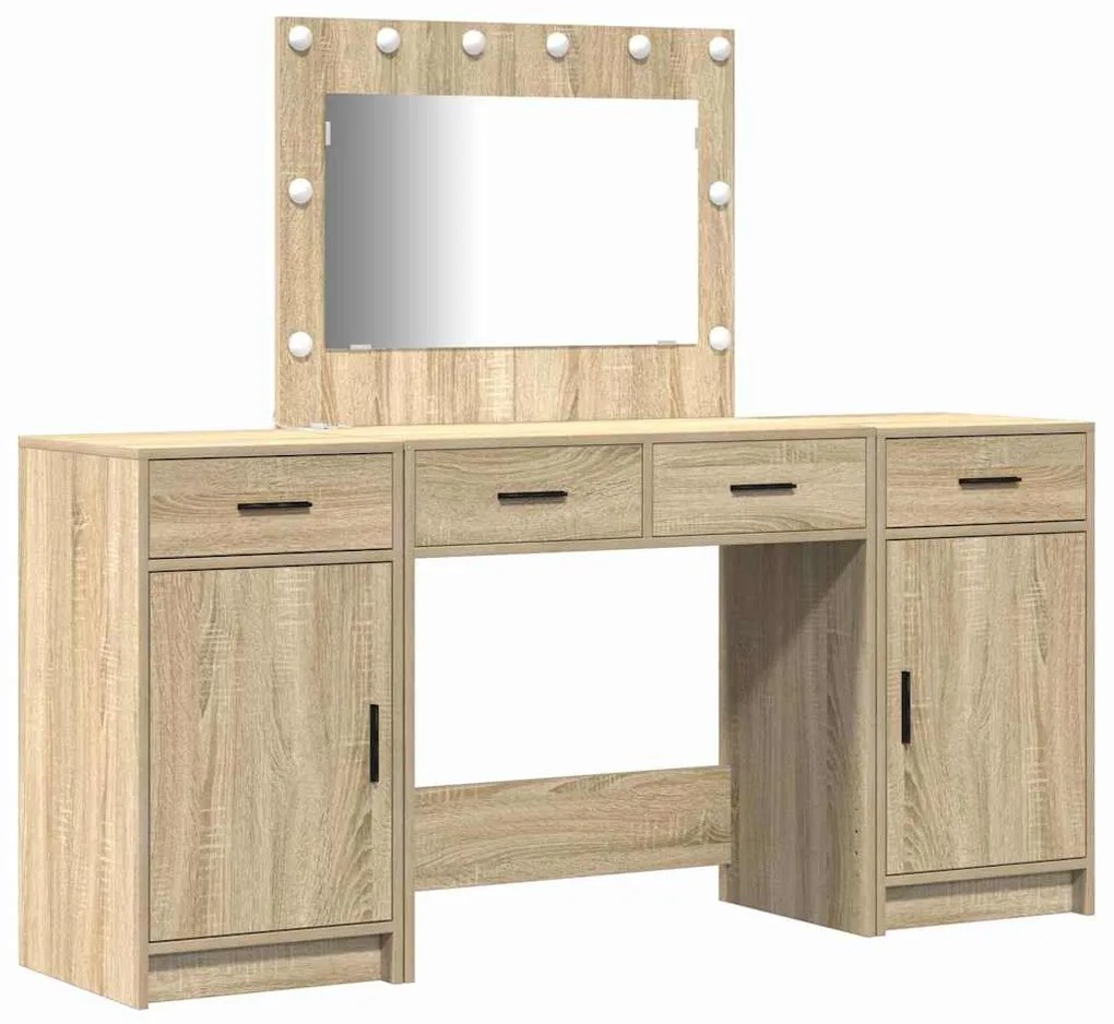 vidaXL Τραπέζι περιποίησης με συρτάρι 3 pcs Καφέ 40 x 41 x 75 εκ