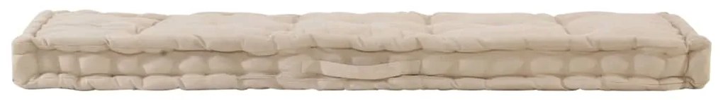 vidaXL Μαξιλάρα Δαπέδου / Παλέτας Μπεζ 120 x 40 x 7 εκ. Βαμβακερή