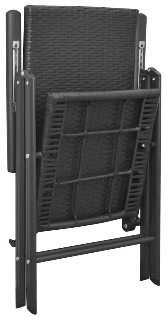 vidaXL Σετ Τραπεζαρίας Κήπου 7 Τεμαχίων Μαύρο