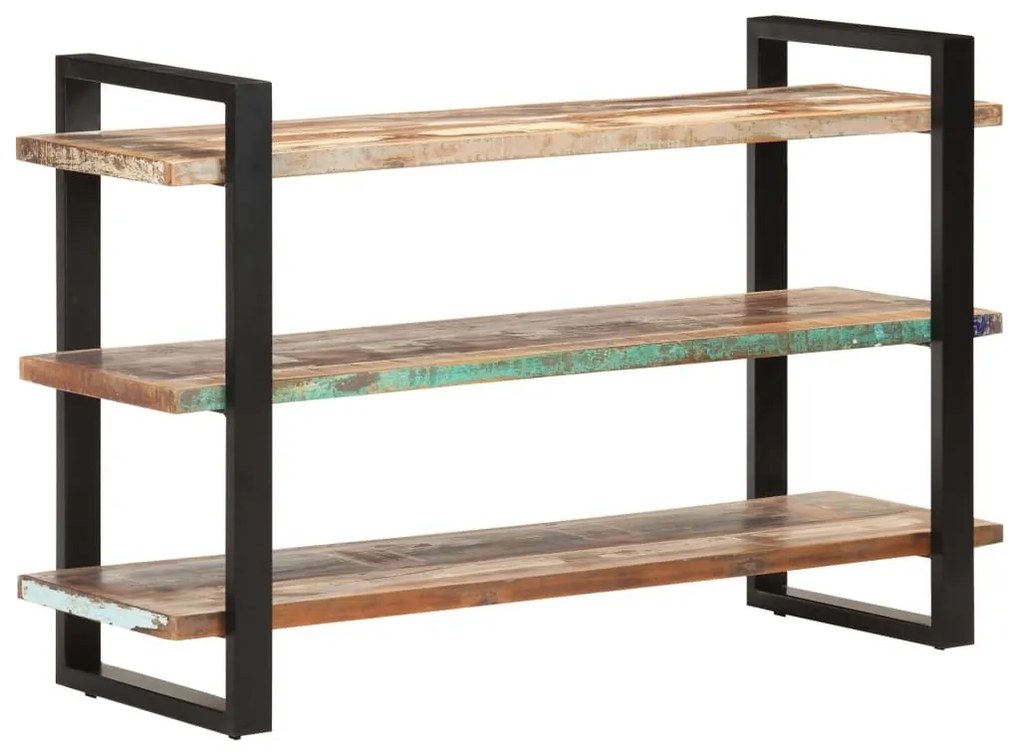 Ραφιέρα με 3 Ράφια 120 x 40 x 75 εκ. Μασίφ Ανακυκλωμένο Ξύλο - Πολύχρωμο