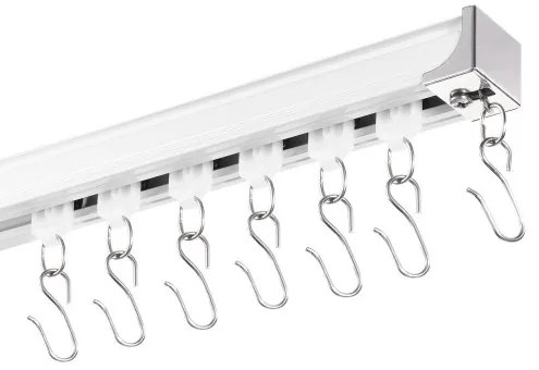 VEVOR Ceiling Curtain Track Set 17.7 FT/5.4 Meter Room Divider with Hooks White