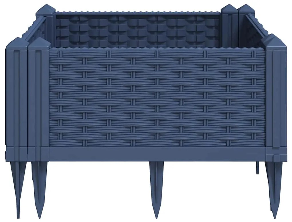 vidaXL Ζαρντινιέρα με Πασσάλους Μπλε Γκρι 42,5x42,5x28,5 εκ. Πολυπροπυλένιο
