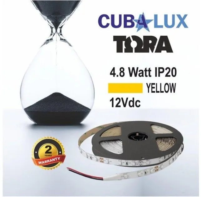 Ταινία LED 4,8W IP20 12V σε 4 χρώματα 5M TORA Cubalux 500022 Κίτρινο