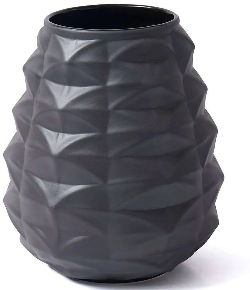 Βάζο 742TMA4906 25x25x26cm Black Aberto Design Ceramic