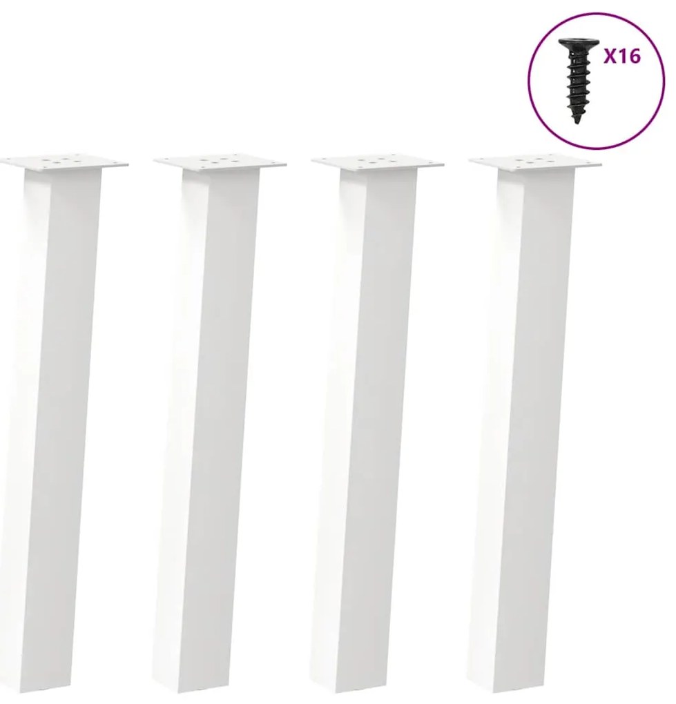 Πόδια Κονσόλας 4 τεμ. Λευκά 72 εκ. Ατσάλι