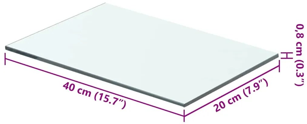 vidaXL Ράφια Πάνελ 2 τεμ. Διάφανα 40 x 20 εκ. Γυάλινα
