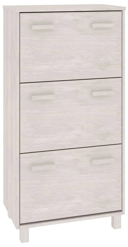 vidaXL Παπουτσοθήκη HAMAR Λευκή 59,5x35x117 εκ. από Μασίφ Ξύλο Πεύκου