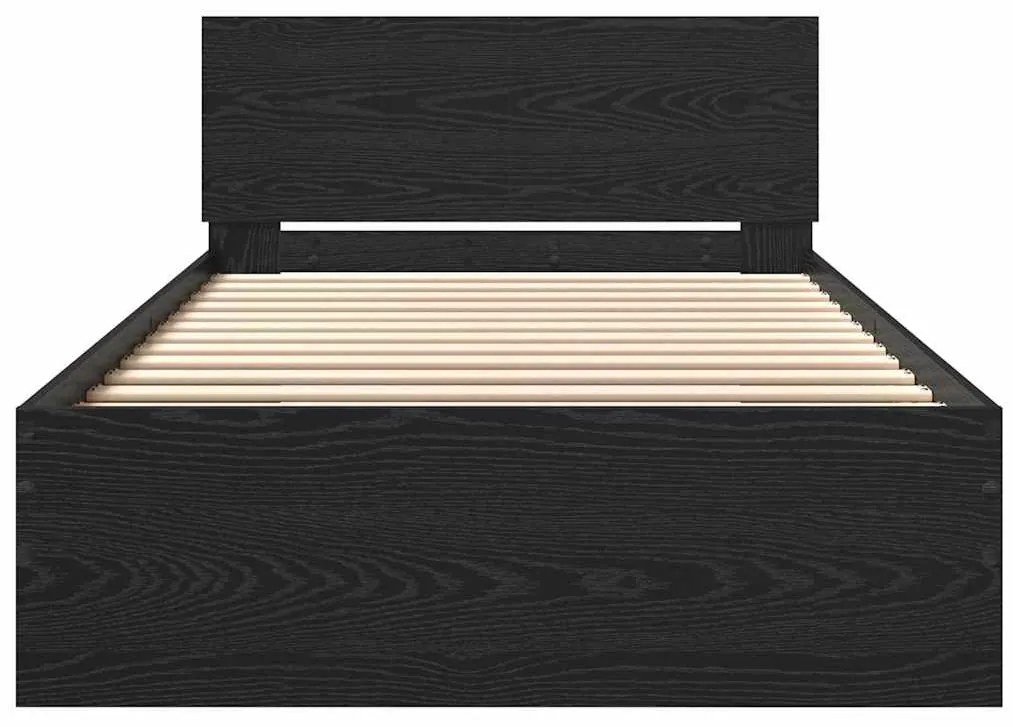 vidaXL Κρεβάτι με Κεφαλάρι Μαύρη Οξυά 100 x 200 cm Επεξεργασμένο ξύλο