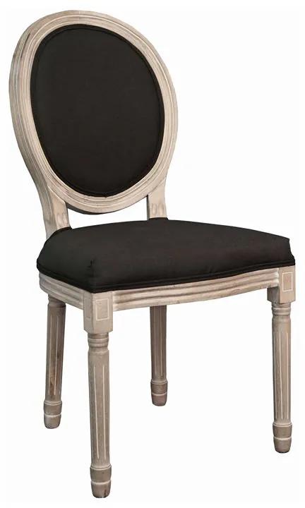 JAMESON Καρέκλα Τραπεζαρίας Σαλονιού, Decape, Ύφασμα Μαύρο  49x55x95cm [-Φυσικό/Μαύρο-] [-Ξύλο/Ύφασμα-] Ε752,3