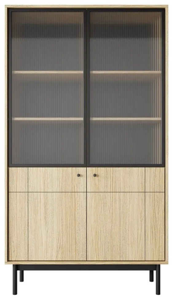 Βιτρίνα Japandi WT104 103x39x184cm Natural Dab Linea