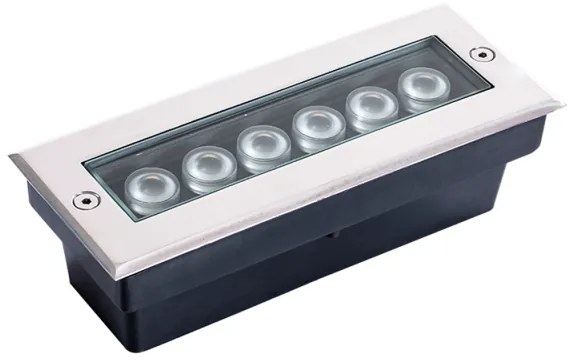 Επιδαπέδιο φωτιστικό χωνευτό LED Lotus inox Viokef 4187100 Ασημί