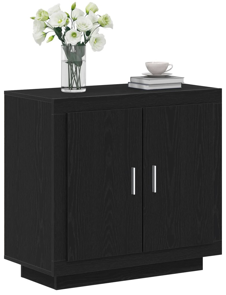 vidaXL Ντουλάπα Μαύρο Δρύς 80x40x75 εκ Επεξεργασμένο Ξύλο