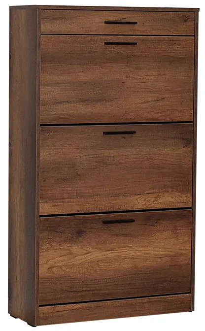 Παπουτσοθήκη Flat Megapap 18 ζεύγων χρώμα καρυδί 75x29x128εκ.