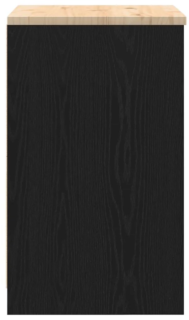 vidaXL ντουλάπι αποθήκευσης γκαράζ μαύρο 60x51x85 εκ μασίφ ξύλο πεύκο