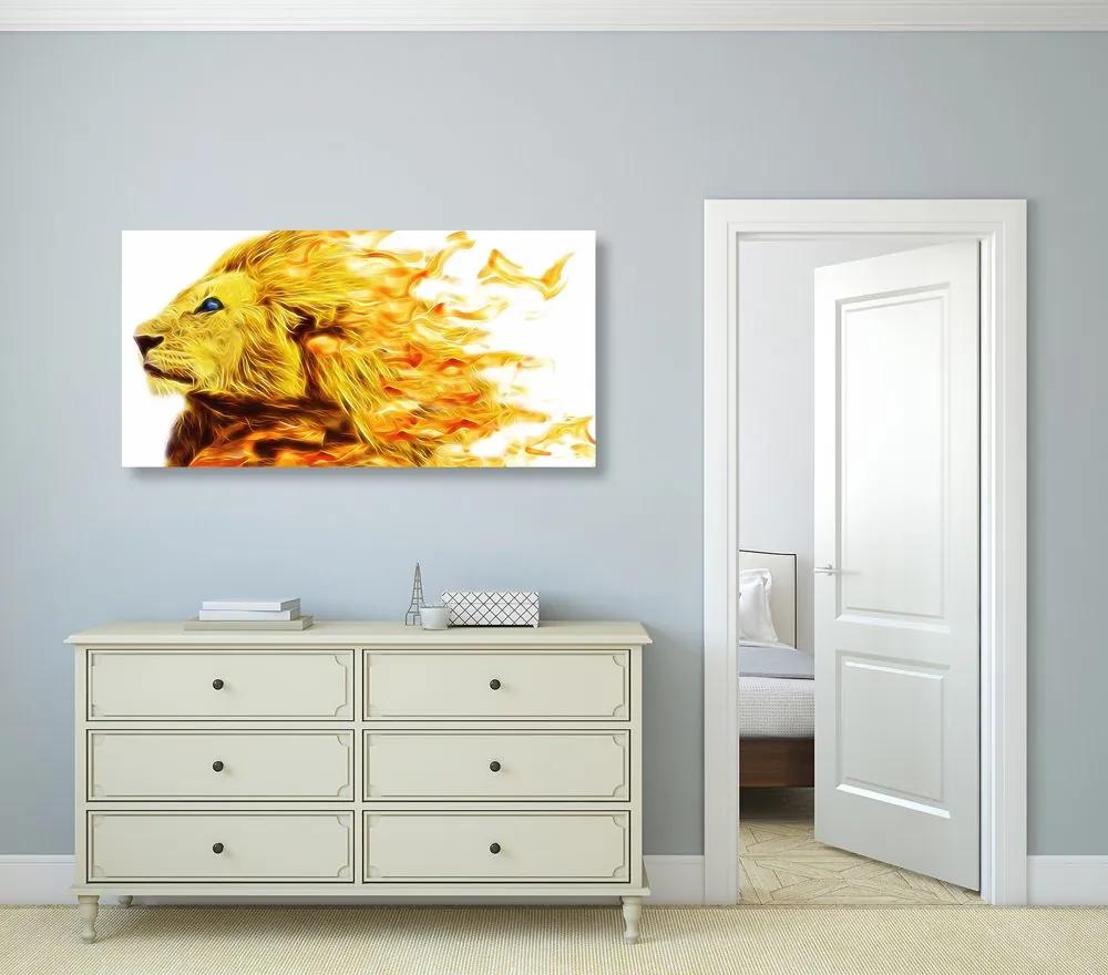Εικόνα φλογερό λιοντάρι - 100x50