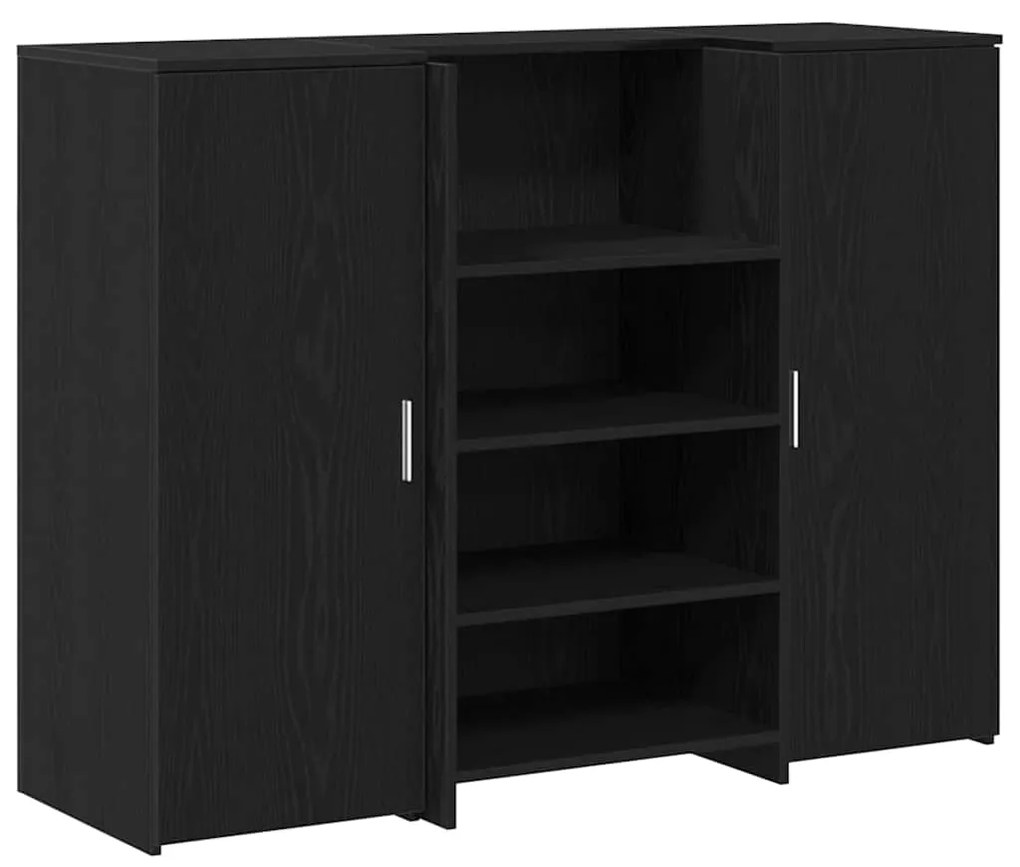 vidaXL Γραφείο υποδοχής Μαύρο Δρυς 135x50x103,5 εκ. Επεξεργασμένο Ξύλο
