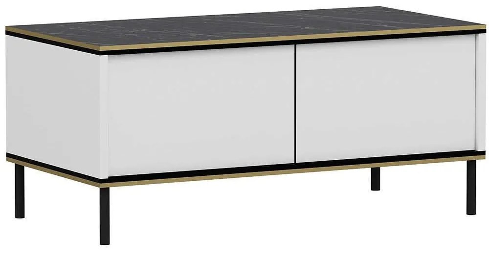 Τραπέζι Σαλονιού Imaj 382NRC1525 90x45x40cm Marble Effect Black-White