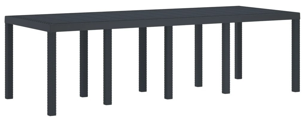 vidaXL Τραπέζι Κήπου Ανθρακί 250x100x73 εκ. Πολυ Ράτταν