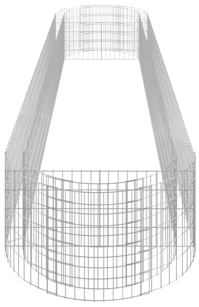 Συρματοκιβώτιο-Γλάστρα Υπερυψωμένη 500x100x50 εκ Γαλβαν. Ατσάλι - Ασήμι