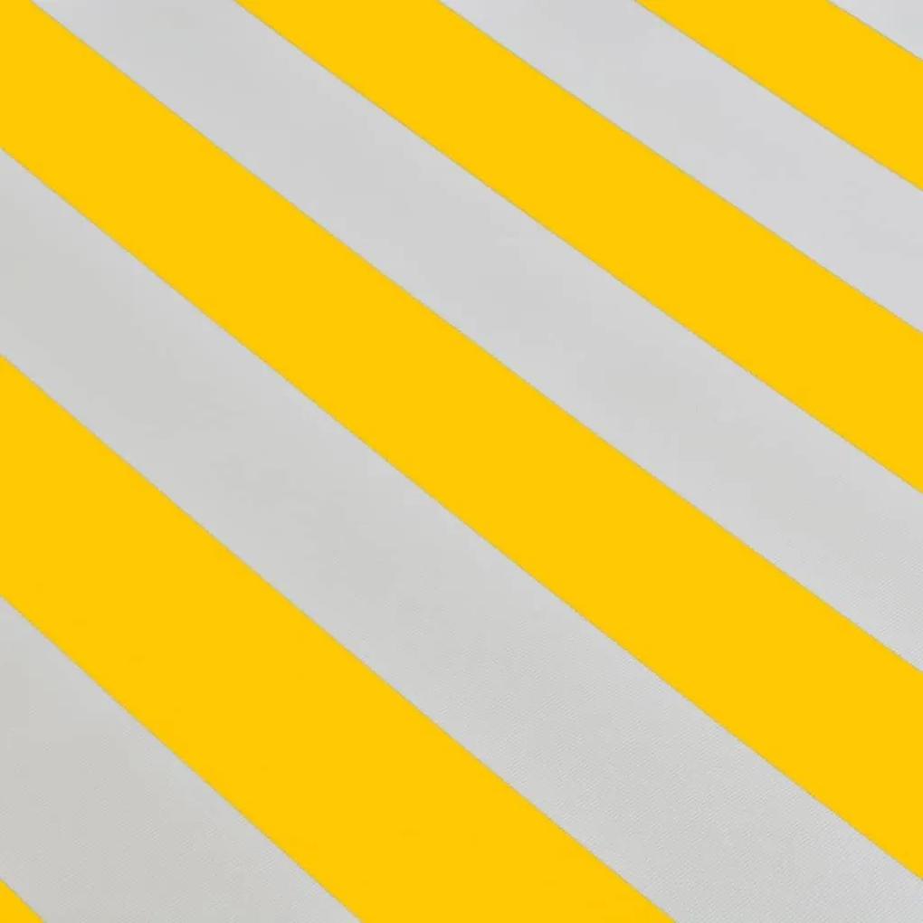 Τέντα Αναδιπλούμενη Χειροκίνητη Κίτρινη/Λευκή 400 εκ. - Κίτρινο