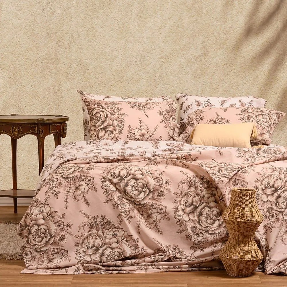 Σεντόνια Zane Με Λάστιχο (Σετ 4τμχ) Beige Melinen King Size 180x232cm 100% Βαμβάκι