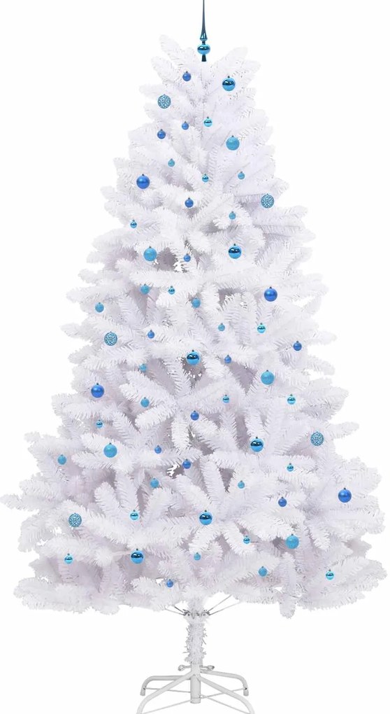 vidaXL Τεχνητό Χριστουγεννιάτικο Δέντρο με Άξονα με βάση Λευκό 300 cm