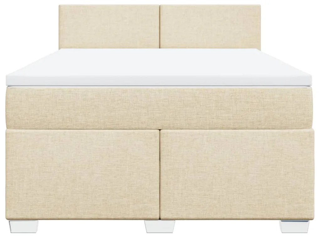 ΚΡΕΒΑΤΙ BOXSPRING ΜΕ ΣΤΡΩΜΑ ΚΡΕΜ 160X200 ΕΚ. ΥΦΑΣΜΑΤΙΝΟ 3288237