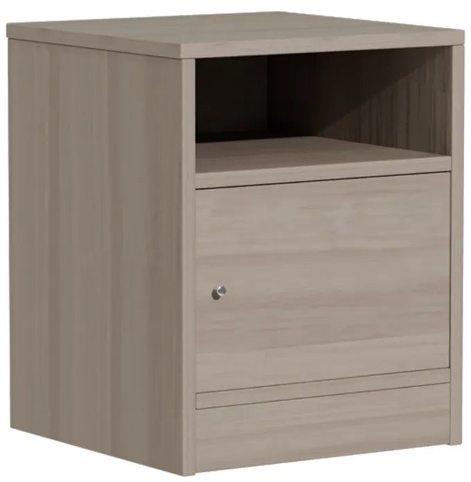 Κομοδίνο Foly pakoworld με ένα ντουλάπι γκρι oak 40x40x50εκ