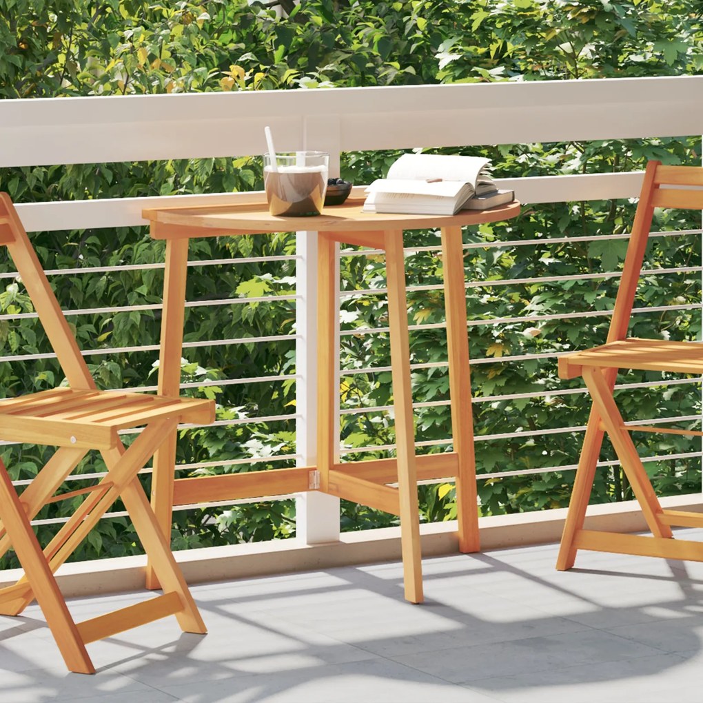 vidaXL Τραπέζι Κήπου Καφέ 78 x 46 x 75 εκ Μασίφ ξύλο ακακίας