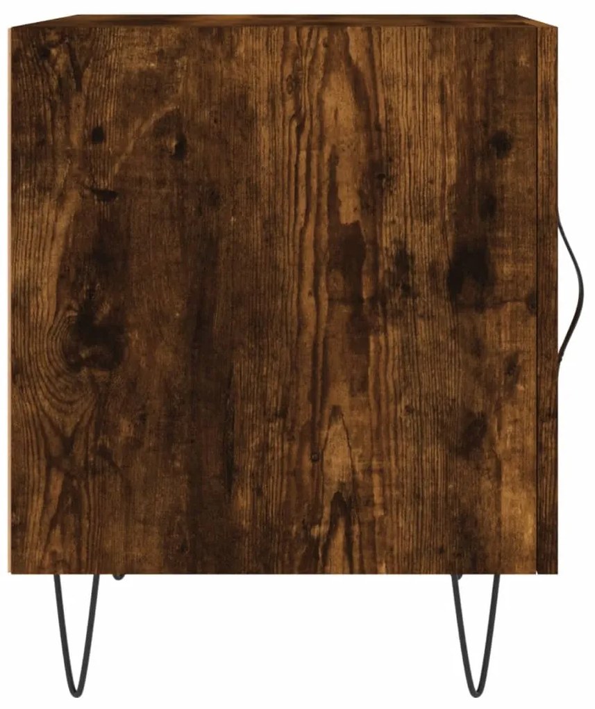 vidaXL Κομοδίνο Καπνιστή Δρυς 40 x 40 x 50 εκ. από Επεξεργασμένο Ξύλο