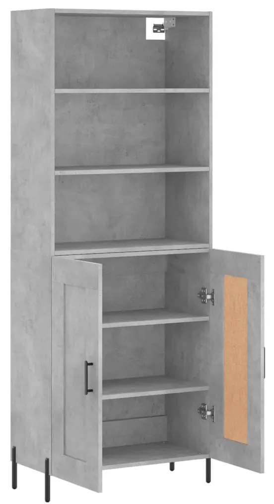 vidaXL Ντουλάπι Γκρι Σκυροδέματος 69,5x34x180 εκ. Επεξεργασμένο Ξύλο
