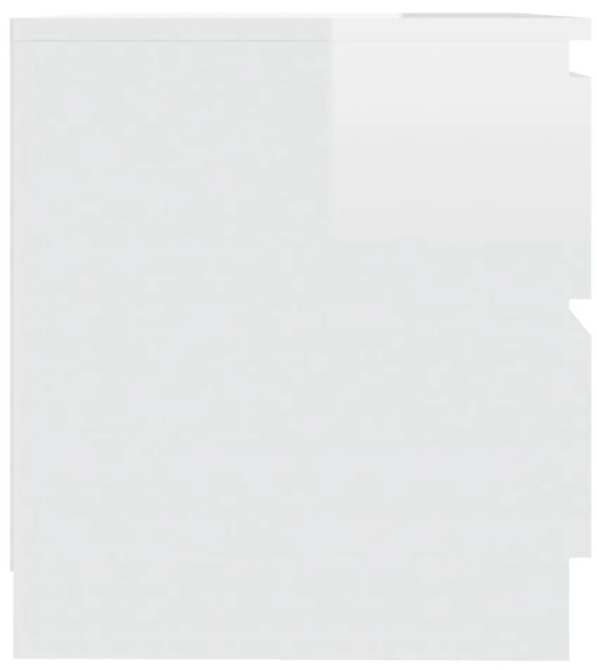 vidaXL Κομοδίνο Γυαλιστερό Λευκό 50 x 39 x 43,5 εκ. από Μοριοσανίδα