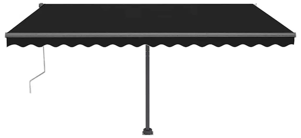 vidaXL Τέντα Αυτόματη με LED &amp; Αισθητήρα Ανέμου Ανθρακί 450x300 εκ.