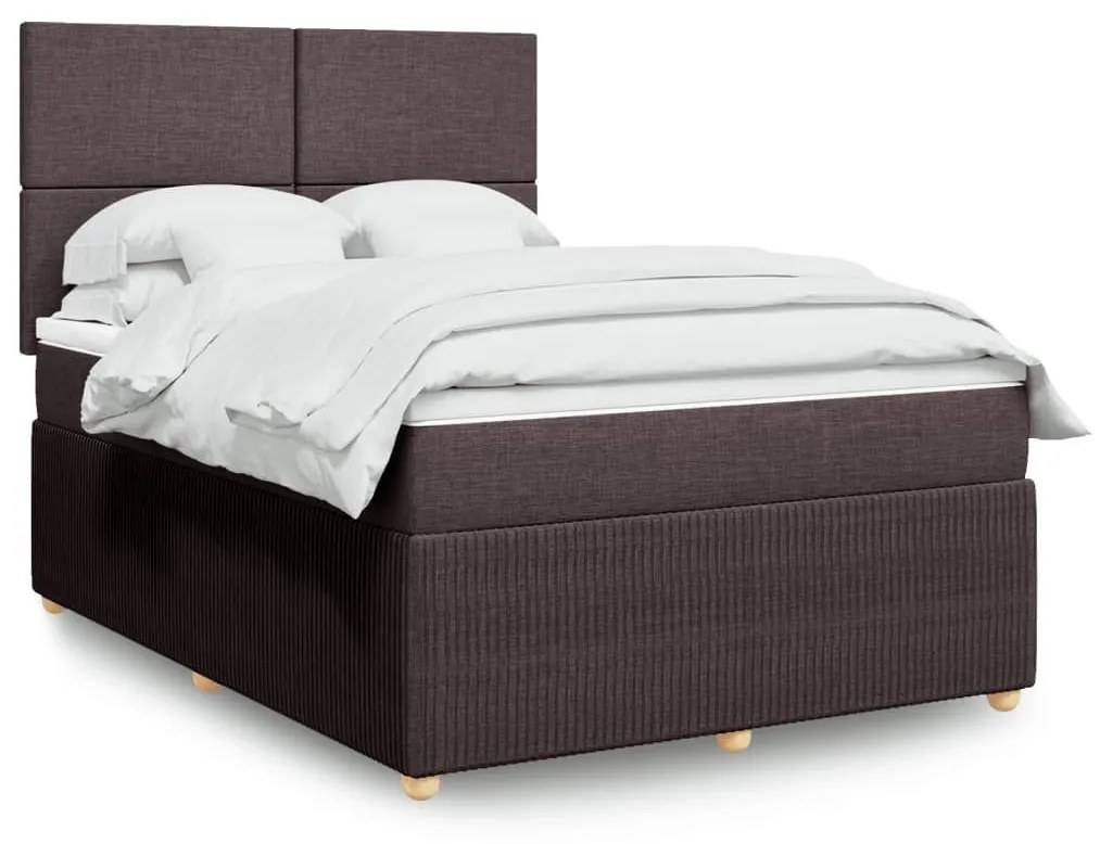 ΚΡΕΒΑΤΙ BOXSPRING ΜΕ ΣΤΡΩΜΑ ΣΚΟΥΡΟ ΚΑΦΕ 140X190 ΕΚ. ΥΦΑΣΜΑΤΙΝΟ 3292047