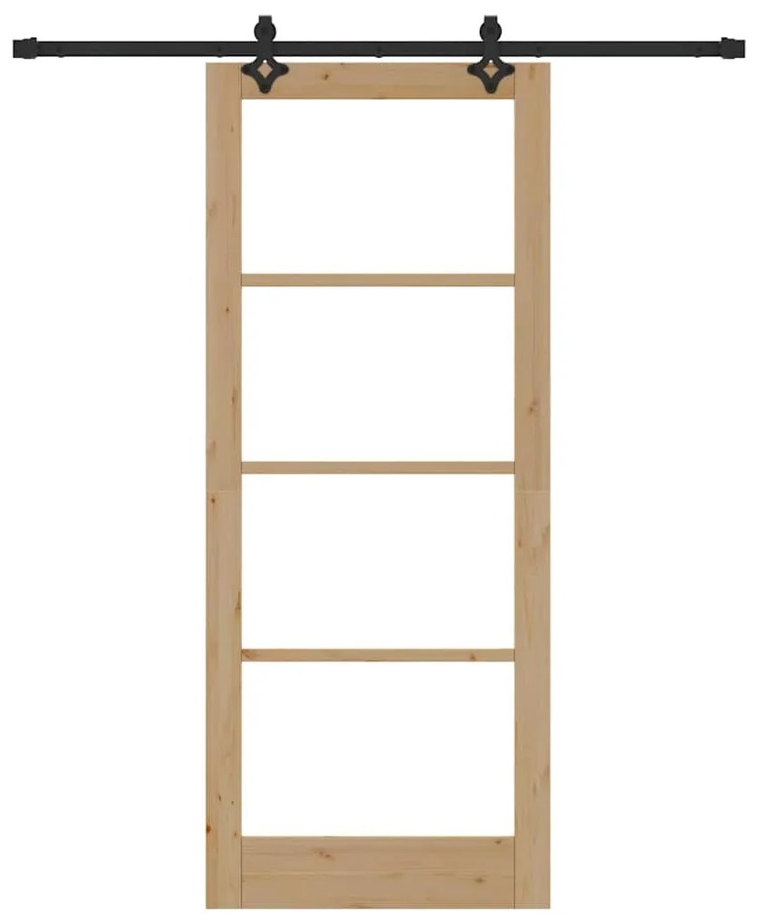 vidaXL Συρόμενη Πόρτα ORKDAL Καφέ 86 x 211 cm Ξύλο και μέταλλο