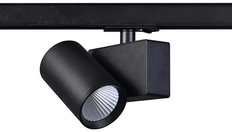 BLACK LED TRACK LUMINAIRE 20W 4000K 1-PHASE 38° 2100LM 230V AC Ra80 - LISOR2040B2 - 4000K - LISOR2040B2