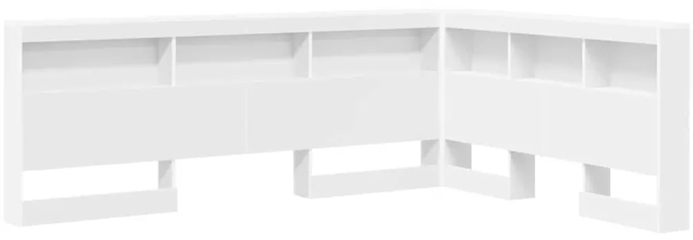 vidaXL Κεφαλάρι Αποθήκης με ράφι Λευκό 135 cm Επεξεργασμένο ξύλο