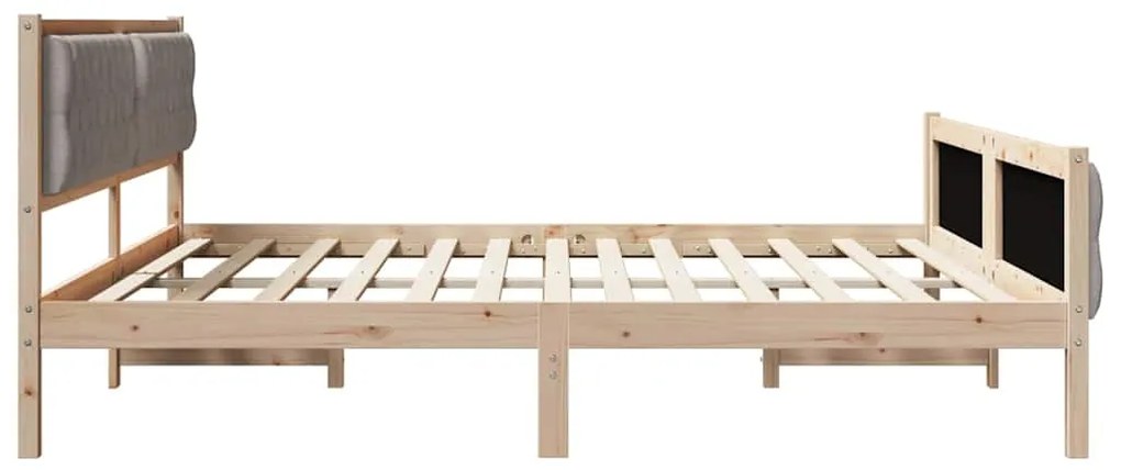 vidaXL Σκελετός Κρεβατιού Taupe 200 x 200 cm Στερεά ξυλεία πεύκου