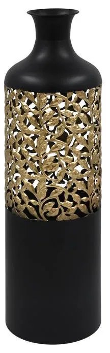Μεταλλικό Βάζο Δαπέδου FL12 Fylliana Μαύρο - Χρυσό Φ16x53 εκ. 16x16x53 εκ.