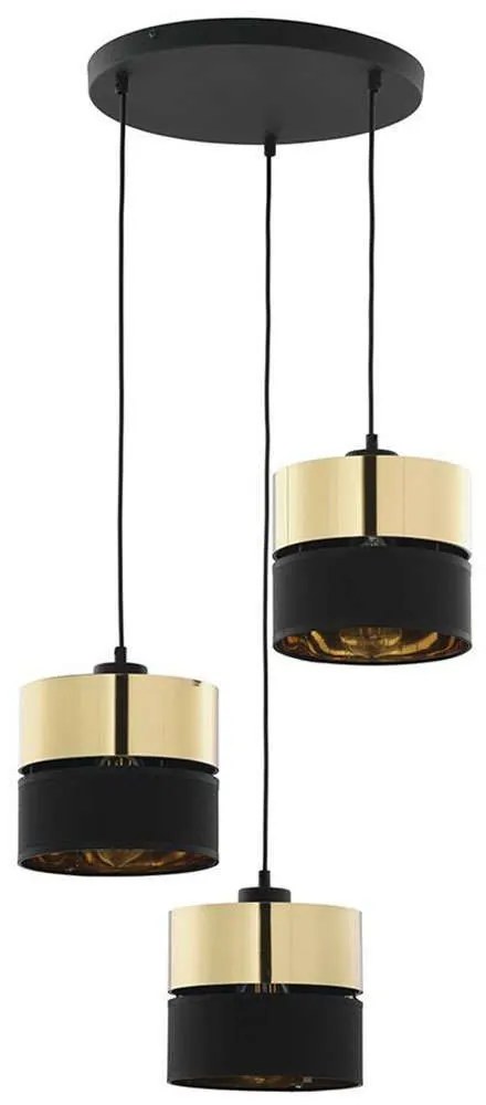 Φωτιστικό Οροφής Hilton 4349 3xΕ27 15W 45x145cm Gold-Black TK Lighting